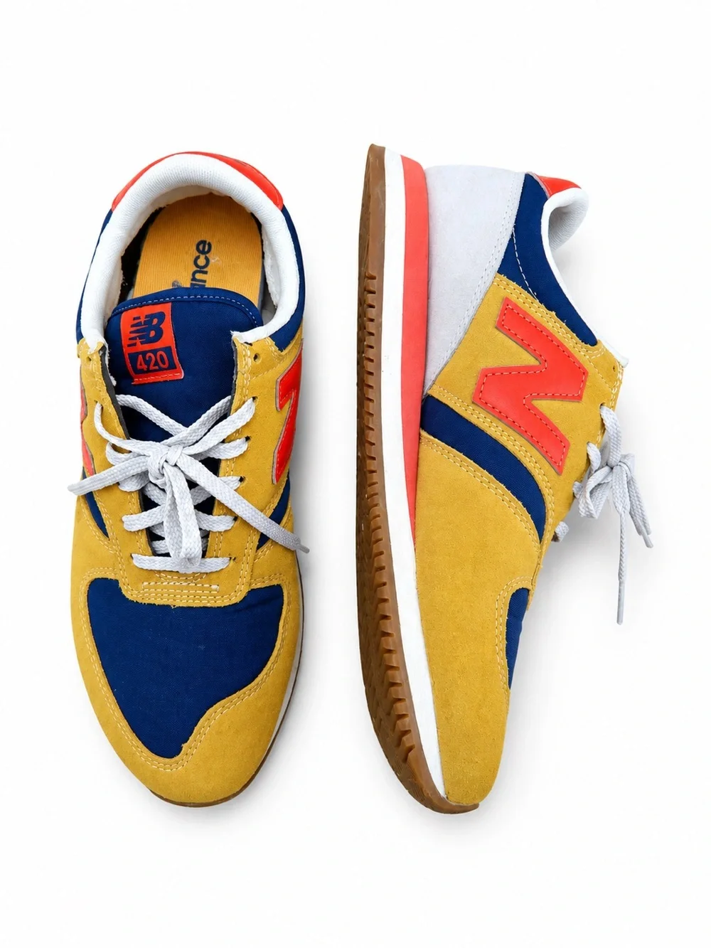 New Balance Women's Yellow, Navy & Red Retro Runner Sneakers - Picture 3 of 3